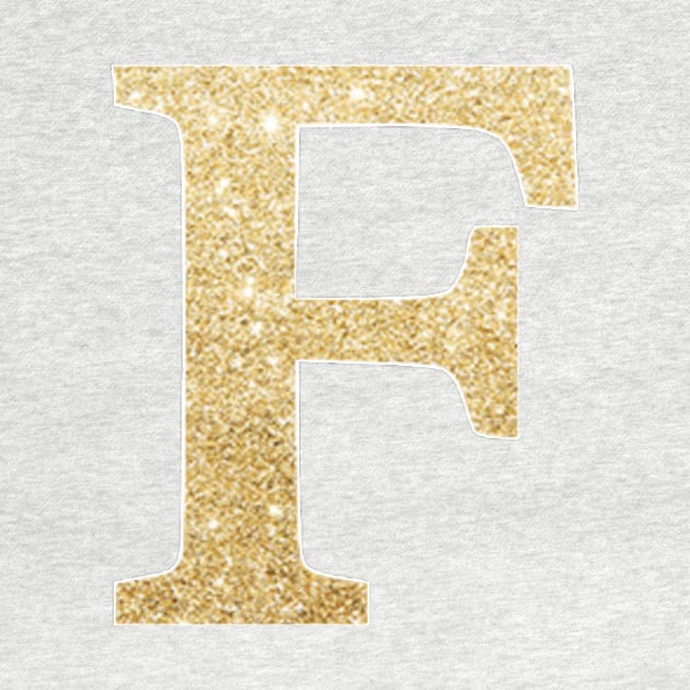 The Letter F Gold Metallic by Claireandrewss